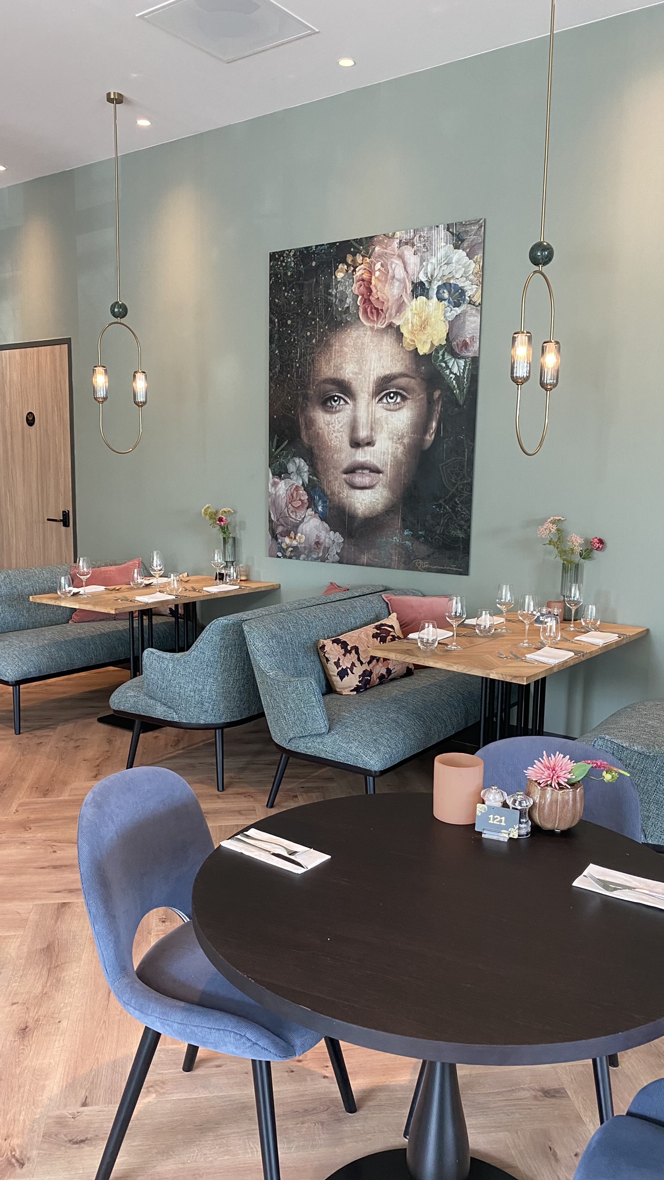 Floral portrait within Restaurant Zest