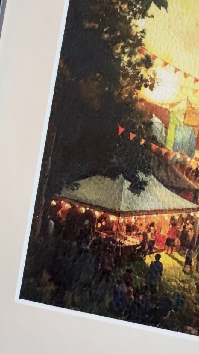 Detail of the festival tent and fine leather texture in the Zomerparkfeest artwork